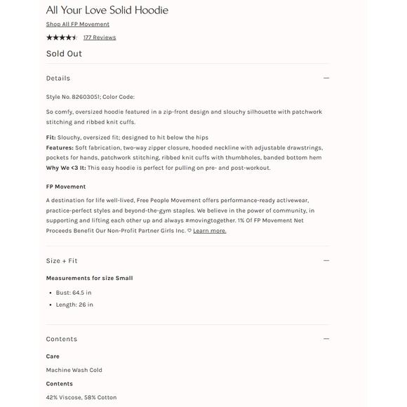 Free People ALL YOUR LOVE Oversized Hoodie Sweatshirt Supernova Blue S NWOT $128 - Picture 11 of 11